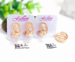 Polished Hollow Gold Earrings