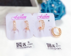 Simple gold gem earrings