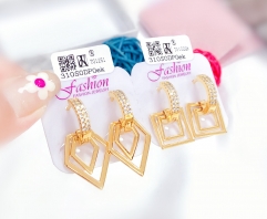 Irregular hollow simple gold earrings