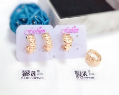 Heart glossy  gold earrings