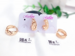 Glossy concise gold earrings