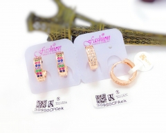 Colorful zircon simple style earrings