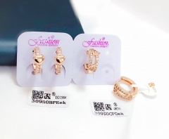 Gem gold earrings