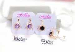 Purple/Black Zirconia Fine Earrings