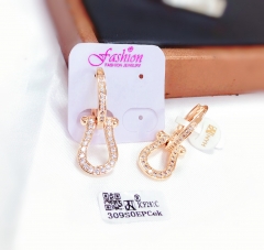 Whiter Zircon Hollow Gold Earrings