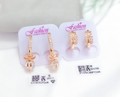 Bow White Zircon Pendant Earrings/Leaf style earrings