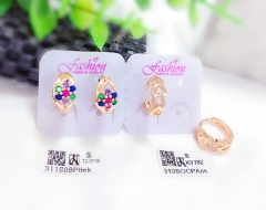 Colored zircon rose gold earrings