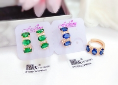 Green/Blue Zirconia Fine Earrings