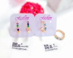 Colored zircon shiny earrings