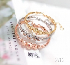 Gold/silver/rose gold color bracelet set beaded style