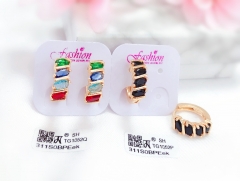 Colorful zircon dazzling earring