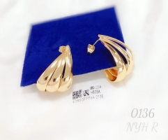 Polishing style gold earrings