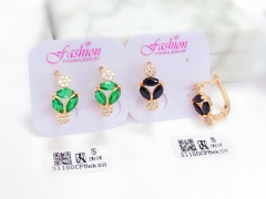 Green/black zircon trendy earrings