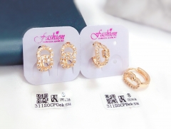 Full diamond hollow gold earrings