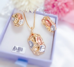 Oil painting style glossy bright earring necklace