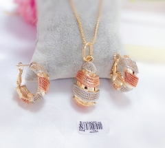 Oil painting color matching trendy earrings necklace