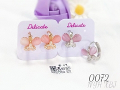 Butterfly Earrings Pink Zirconia