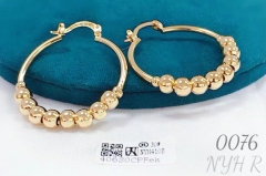 Glossy beads gold earrings