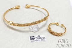 Simple style gold bangle ring set