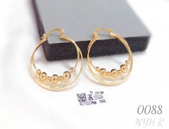 Shiny gold-tone beaded earrings