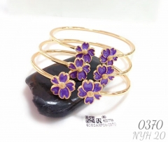 Purple flower exquisite bangle set