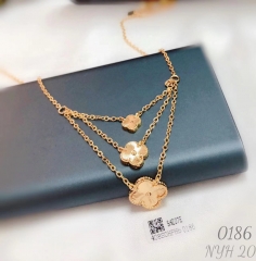 Lucky four leaf gold necklace