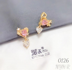 Artificial gemstone exquisite earrings