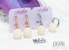 Whiter Bead Drop Earrings