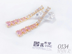 Pink gem exquisite pendant earrings