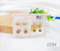 Irregular gold gem earrings