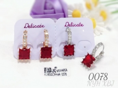 Red gem exquisite earrings