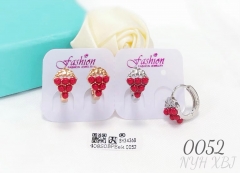 Red grape design dazzling earrings