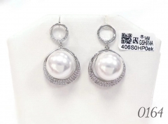 Pearl pendant dazzling silver/gold earring