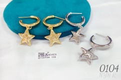 Star style zircon inlay pendant earrings