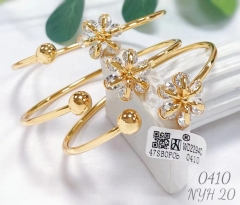 Artificial gemstone flower shape bangle set