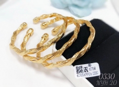 Polished Threaded Gold Bracelet Set