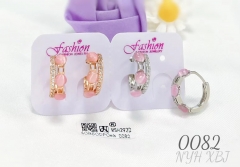 Dazzling Style Pink Gem Earring