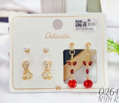 Artificial gemstone exquisite earrings