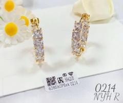 Whiter zircon dazzling gold/silver earring