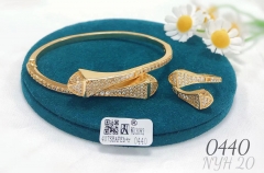 Popular hot sale style gold/silver bangle ring set