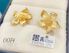 Flower style gold earrings