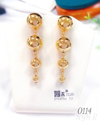 Large/Medium/Small Bead Pendant Gold Glossy Earrings