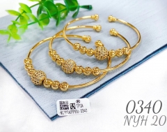 Gem-encrusted gold-tone beaded bracelet set