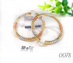 Oil painting round arc earring