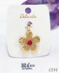 Flower style red gem pendant