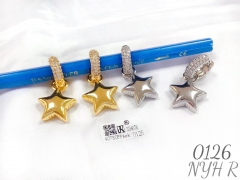 Glossy star pendant earring