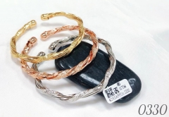 Polished Threaded Gold/Rose gold/Silver Bracelet Set