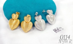 Heart Shape Bright Texture Earrings