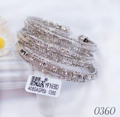 Irregular texture bright silver bracelet set