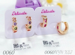 Colorful zircon shiny earrings